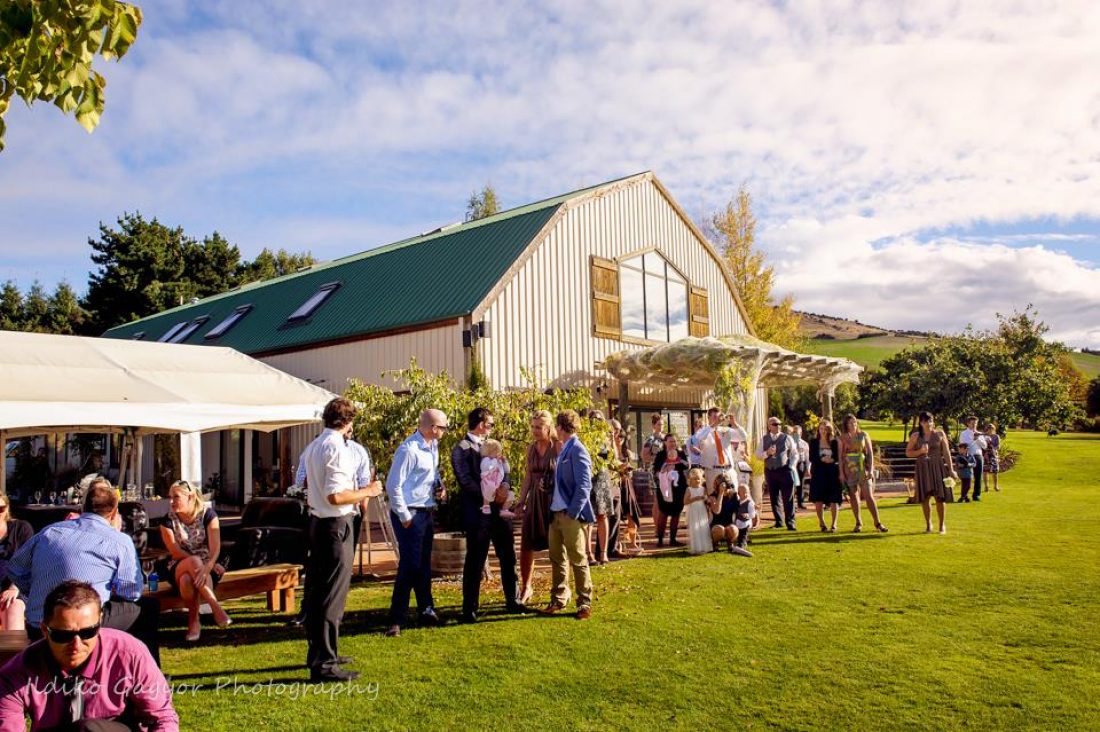 Enjoying the spacious grounds at the Wanaka wedding venue, Lookout Lodge